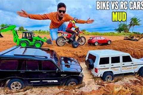 Rc Scorpio , bolero Vs Rc Bikes in mud Track