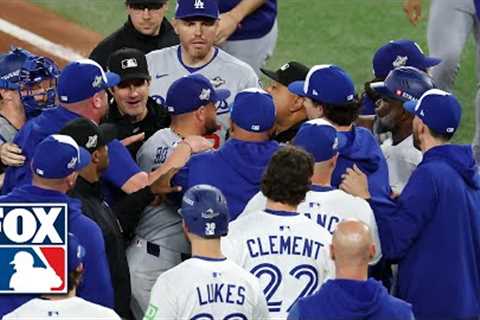 BENCHES CLEAR IN GAME 7 🚨 Blue Jays Storm Field after Andrés Giménez Hit By Pitch