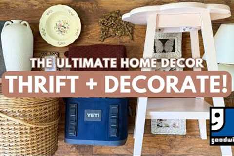 INSANE Decor Haul from 5 Thrift Stores | Home Decor Thrift With Me + Decorate | Goodwill Haul