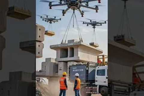 Massive Drone Lifting Bridge Beam – The Future of Construction Technology 🚁#ড্রোন #drone