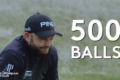 Andy Sullivan tries to make a hole-in-one with 500 balls
