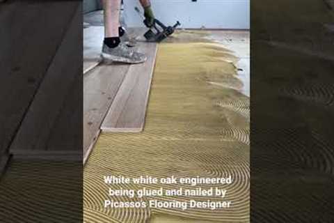 Wood floors installation #foryou #viral #fyp #creative #work #viralvideo #construction #follow #like