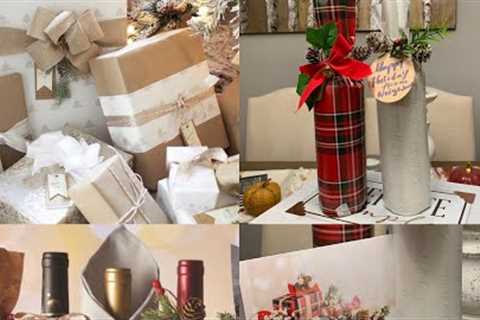 How to make gift boxes and wrapping the wine bottles for #Holiday season./DIY gift box ideas.🎁