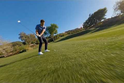 Tom Brady hits an insane golf shot (filmed with FPV drone)