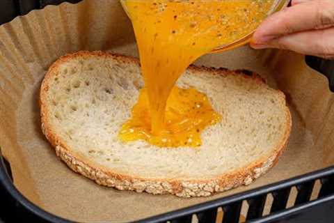 Pour Eggs Over Bread in the Air Fryer… Breakfast Will NEVER Be the Same!
