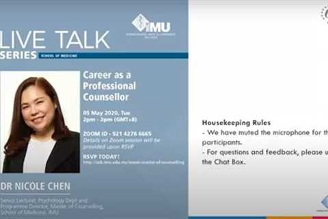 The Career as a Professional Counsellor - Dr Nicole Chen