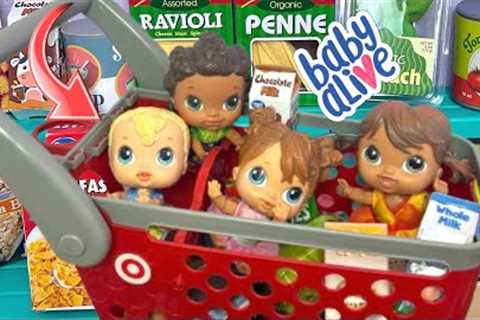 NEW Baby alive crib life dolls Morning routine ☀️ grocery shopping at Target 🛒