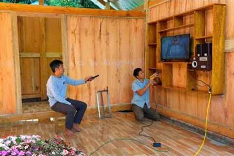 Diary of day 30 building a wooden house. DAU installed walls &amp; cabinets,PHIN enthusiastically..