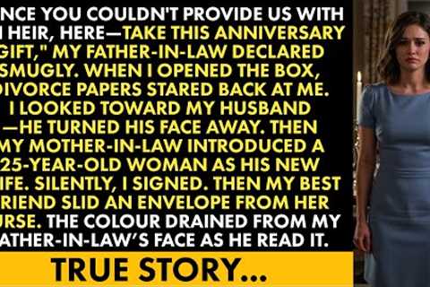 My Father-in-Law Handed Me Divorce Papers as an Anniversary Gift—But My Envelope Left Him Speechless