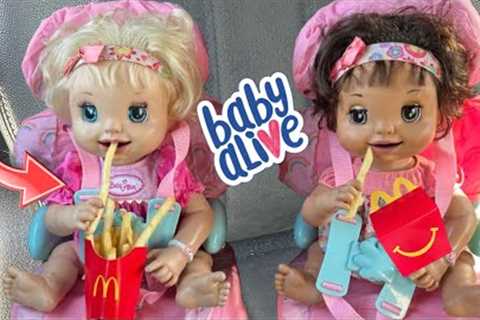 BABY ALIVE dolls go on a outing 🛒 shopping and McDonald’s 🍔