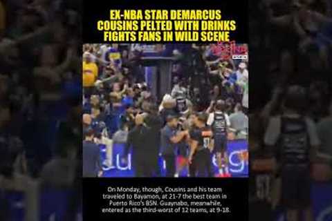 EX-NBA STAR DEMARCUS COUSINS PELTED WITH DRINKS FIGHTS FANS IN WILD SCEN #DeMarcus #NBAStar #Nuggets