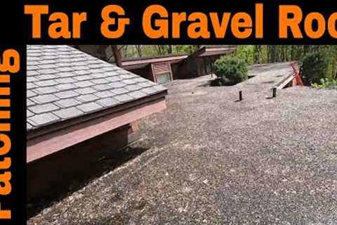 How to repair a leak on a flat roof with Tar and Gravel - I show my trick of over 35 years