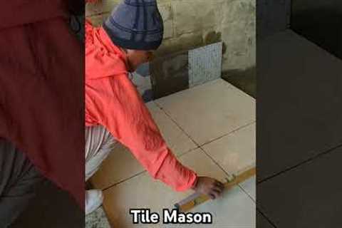 Tile Mason Skill Training Video.#tiles #mason #interview #video #construction 💟✅