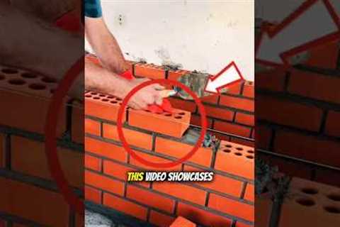 Professional Bricklaying Technique Using a Brick Trowel | Masonry Skills for Perfect Brick Walls