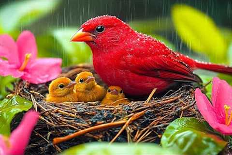 Stress Melts Away in 5 Minutes ~ Rain with Sweet Birds🦜 Reduce Stress, and Calm Your Mind Naturally