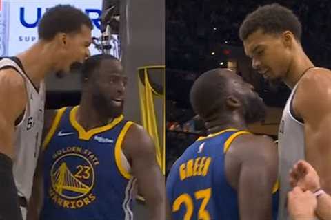 Victor Wembanyama dunks on Draymond then yells in his face and they have words 😳