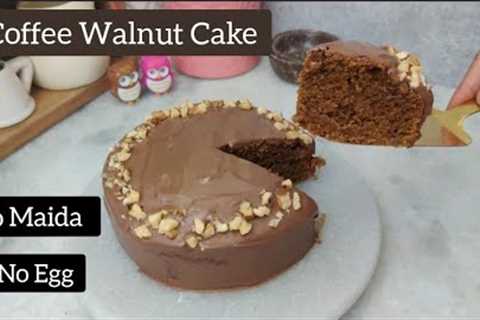 Coffee Walnut Cake in Microwave Convection | Moist &amp; Fluffy Without Oven