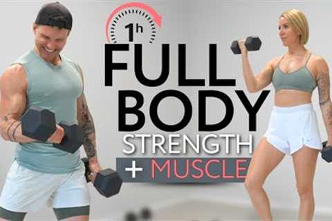 1 Hour FULL BODY WORKOUT with DUMBBELLS | Pure Strength &amp; Muscle