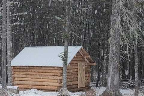 Building a Log Cabin With the Trees On Our Land-Start to Finish