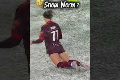 She Did THIS in the Snow 🥶🤣 #soccer #football #shorts