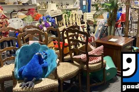 GOODWILL SHOP WITH ME FURNITURE TABLES CHAIRS HOME DECOR KITCHENWARE SHOPPING STORE WALK THROUGH