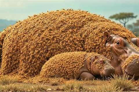Brave Rescue Team in Hippo TRAPPED Under Swarming Insects—Rescuers Race Against Time