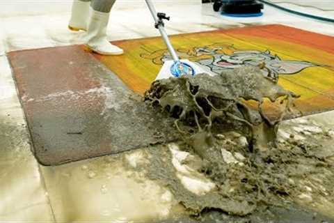 Tom and Jerry Rug Found Under Layers of Mud - You Won’t Believe the Result! - Carpet Cleaning ASMR