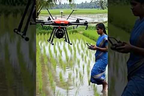 Future of Farming: Woman Farmer Uses Drone Technology in Paddy Field! #ytshorts #viral #bgthinks