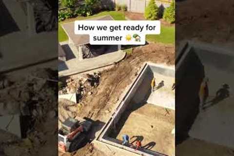 Summer Preparation with a Big Pool Installation #construction #landscape #pool