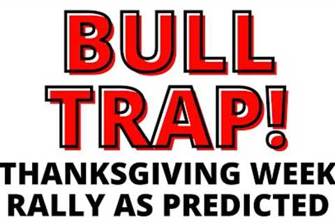 Stock Market CRASH:  BULL TRAP -  Thanksgiving Week Rally to Form Right Shoulders as Predicted