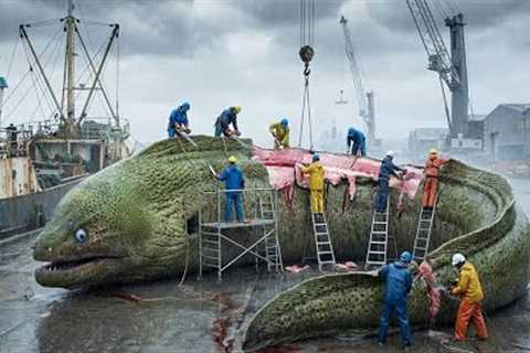🐍 Catching & Cooking Giant Moray Eels – Deep Sea Predators | Fishing Documentary