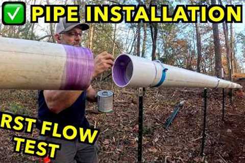 DIY Hydroelectric: Pipe &amp; Valve Pit Complete, Flow Testing. Part 6.