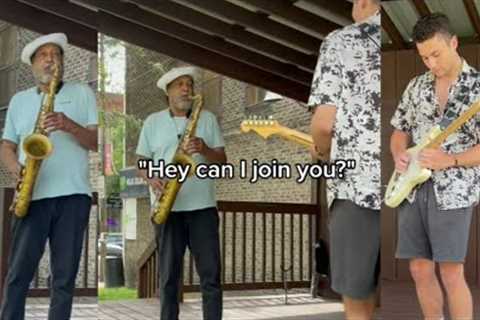 JOINING RANDOM STREET MUSICIAN WITH MY GUITAR