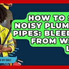 How To Stop Noisy Plumbing Pipes: Bleed Air From Water Lines - Plumbing DIY Daily