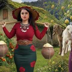 Village Girls Alone in the Mountains | Making Butter and Bread in the Style of Shepherd Nomads