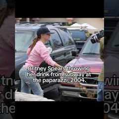 Britney Spears throws her drink at a paparazzi,2004😭 #iconic #celebrity #paparazzi #goviral #shorts