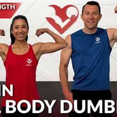 20 Min Full Body Dumbbell Workout at Home Strength Training - No Repeat Weight Loss Women & Men