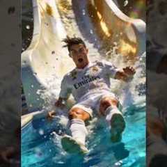 Ronaldo Water Slide FAIL & Messi Laughs!