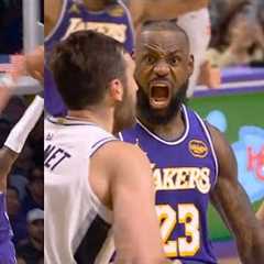LeBron James INSANE poster dunk on Luke Kornet then screams in his face 😳