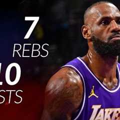 LeBron James 28 pts 7 rebs 10 asts vs Jazz 25/26 season
