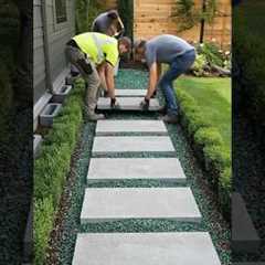 Absolutely Clean Modern Garden Walkway Transformation 🤯 #diytransformation