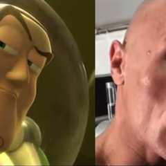 Buzz Lightyear does The Rock eyebrow raise