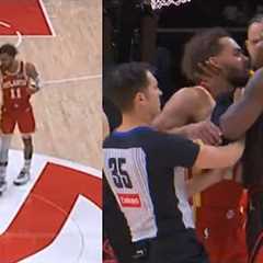 Trae Young slaps Ayo Dosunmu on the butt and things get heated 😳