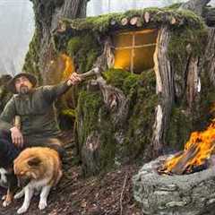 Living Inside a Hollow Tree | Bushcraft Shelter, Fire Cooking & Survival Skills