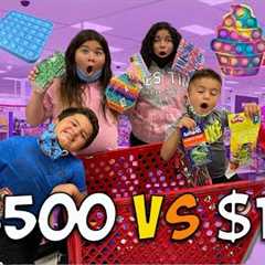 $1 vs $500 FIDGET TOY SHOPPING CHALLENGE AT TARGET!!