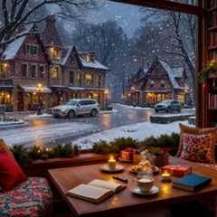 Reduce Stress with Warm Winter Jazz Music ❄️ Cozy Cafe Space and Fireplace for Relax & Study