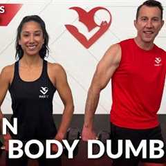30 Min Full Body Workout - Dumbbell Home Strength Training for Women & Men & Weights Over..