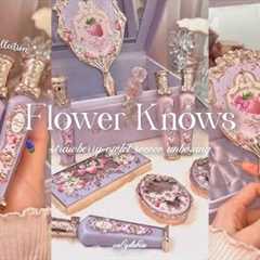 FLOWER KNOWS 190$ FULL SET unboxing + swatches | the most aesthetic makeup 🎀