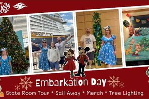 Disney Cruise Line Vlog | Disney Fantasy Embarkation Day | Very Merrytime Cruise 2025 🎄🎅🏻❄️