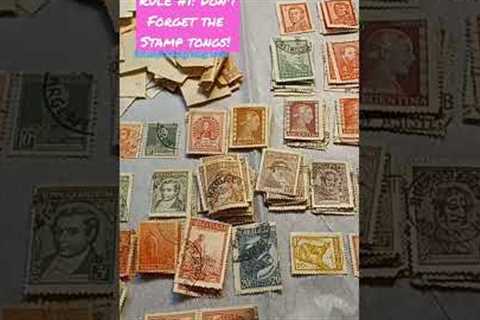 #shorts No Touchy! Rule #1, Don't Forget The Stamp Tongs. Stamp Collecting Tweezer Self Check.